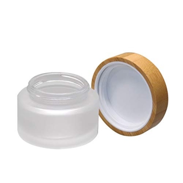 Elegant 30ml Frosted Glass Jars with Bamboo Lids