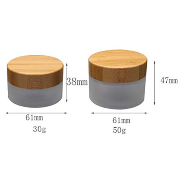 Elegant 30ml Frosted Glass Jars with Bamboo Lids
