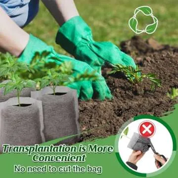 Cosweet 500 Pcs Biodegradable PLA Nursery Bags- 3 Sizes Fabric Seedling Plant Grow Bags, Germinate Quickly Small Pouch for Vegetable Flower Potato Tomato Garden Seed Starting & Transplant Supply