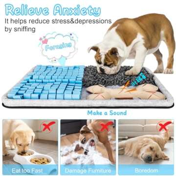 ZGXIAOLE Snuffle Mat for Dogs, Interactive Feed Mat for Boredom, 17.3"×23.6" Pet Foraging Mat for S...