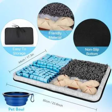 ZGXIAOLE Snuffle Mat for Dogs, Interactive Feed Mat for Boredom, 17.3"×23.6" Pet Foraging Mat for Smell Training and Slow Eating with Stress Relief, Foraging Skills, Brain Stimulation (Solid Color)