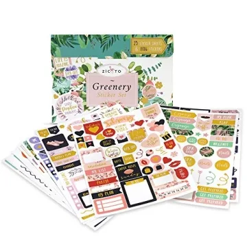 Elevate Your Planner with ZICOTO Greenery Gold Foil Stickers | 1100+ Designs
