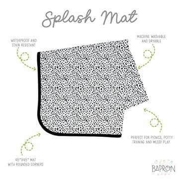 BapronBaby Organic Dot Splash Mat - Waterproof Catch-All for Under High Chairs, Floors, Tables, Play...