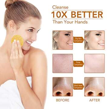 Facial Sponges, Compressed Facial Sponge for Facial Cleansing Facial Deep Cleansing and Exfoliating Facial SPA Massage (40 Count)
