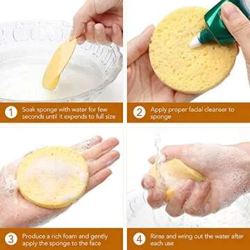 Facial Sponges, Compressed Facial Sponge for Facial Cleansing Facial Deep Cleansing and Exfoliating Facial SPA Massage (40 Count)