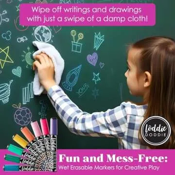 Loddie Doddie Liquid Chalk Markers - 8 Count, 6mm Reversible Chisel & Bullet Tips - Erasable Macaron Pastel Pens for Chalkboard & Acrylic Calendar - Teacher Must Haves