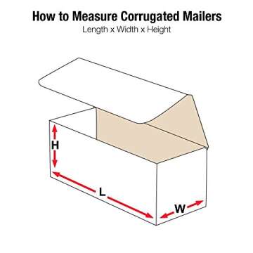 Aviditi White Corrugated Cardboard Mailing Boxes, 12 x 6 x 6 Inches, Pack of 50, Crush-Proof, For Shipping, Mailing and Storing