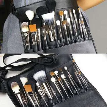 Hotrose 22 Pockets Professional Cosmetic Makeup Brush Bag with Artist Belt Strap for Women (Brush Not Included)