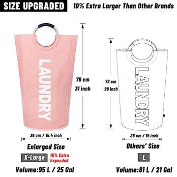 Caroeas 95L Pro Large Laundry Basket (13 Colors), Waterproof Laundry Hamper, Laundry Bag with Padded...