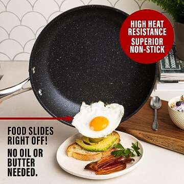 Granitestone 11" Non-Stick Frying Pan with Diamond Coating for Healthy Cooking