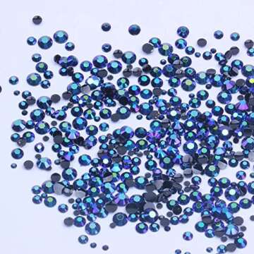 Mixed 1000pcs 2-6mm Violet AB Resin Nail Rhinestones for Stunning DIY Nail Art Decoration