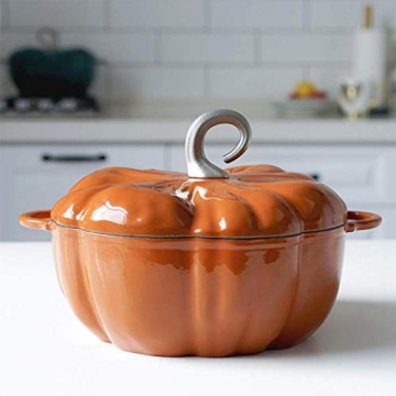 MYYINGBIN Pumpkin Stew Pot - 24cm Cast Iron Casserole
