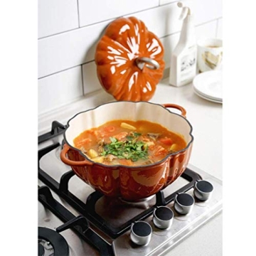 MYYINGBIN Pumpkin Stew Pot - 24cm Cast Iron Casserole