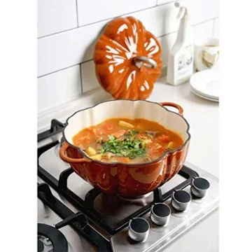 MYYINGBIN Pumpkin Stew Pot - 24cm Cast Iron Casserole