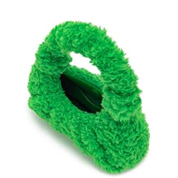 JW PEI Women's Gabbi Ruched Hobo Handbag - Faux Fur Grass Green