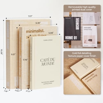 MONCUR HOME Decorative Books Set of 3 for Coffee Table