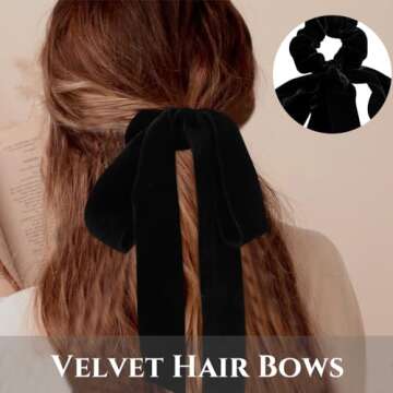 TOBATOBA Velvet Hair Accessories - Stylish Bows & Scrunchies