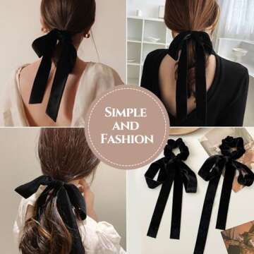 TOBATOBA Velvet Hair Accessories - Stylish Bows & Scrunchies