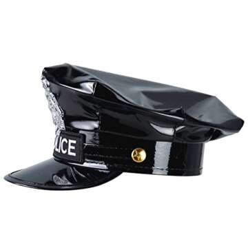 BinaryABC Police Hat for Costumes and Parties