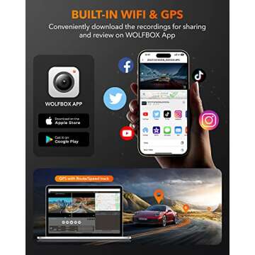 WOLFBOX G840H 12'' Mirror Dash Cam - High-Performance 2.5K & 1080P