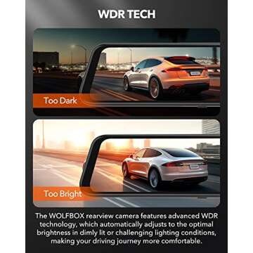 WOLFBOX G840H Dash Cam with 2.5K Front Camera and GPS