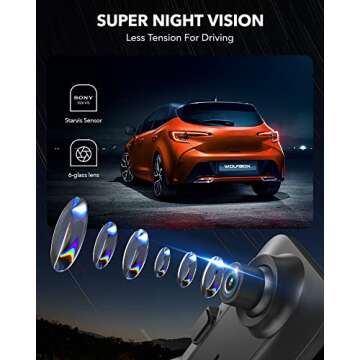 WOLFBOX G840H Dash Cam with 2.5K Front Camera and GPS