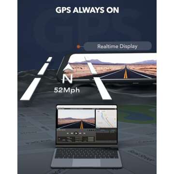 WOLFBOX G840H Dash Cam with 2.5K Front Camera and GPS