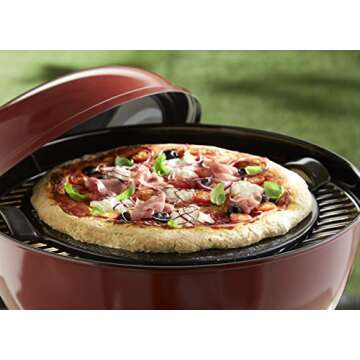 Emile Henry Made in France Flame Top Pizza Stone, Black. Perfect for Pizzas or Breads. In the Oven, On Top of the BBQ. Safe up to 750 degrees F. 100% Natural Clay, Glazed Surface. Easy to Clean.