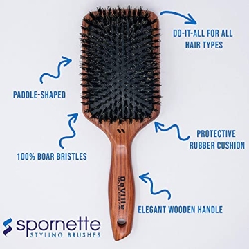 Spornette Deville Boar Bristle Brush for All Hair Types