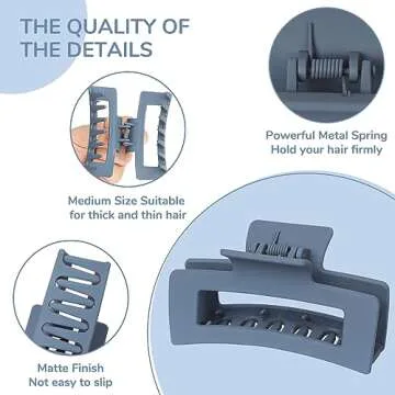 Stylish 12 Pack Medium Hair Claw Clips for Women