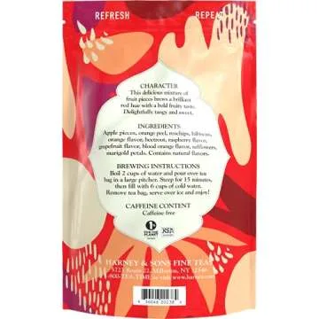 Harney & Sons Blood Orange Fresh Brew Iced Tea | 15ct, Brews up to 30 quarts of Iced Tea