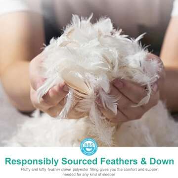 APSMILE Medium Firm Feathers Down/Poly Pillow Queen Size Set of 2, Luxury Feather Pillow for Sleeping, 100% Organic Cotton Cover Hotel Bed Pillow, Wrapped in Polyester (White, 20"x30")