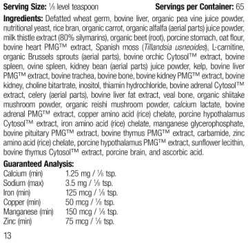 Standard Process Canine Whole Body Support - Multisystem Support Supplement for Canines - Nutritiona...