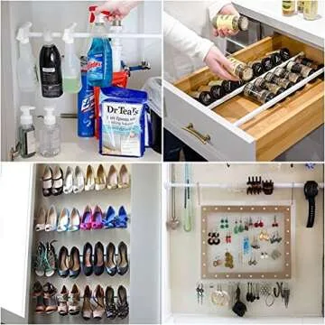 2 Pack Spring Tension Curtain Rods 18 to 28 inches Adjustable,Heavy Duty Small Short Tension Curtain Rod for Windows,Closet,Bathroom,Kitchen,Doorway,Cupboard Bars(White)