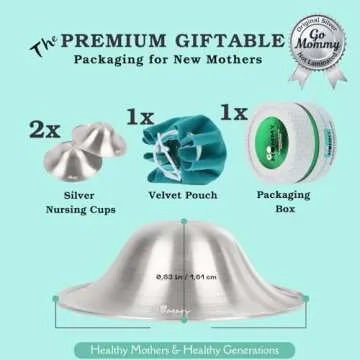 The Original Silver Nursing Cups, Nipple Shields for Nursing Newborn, Nipple Protector for Breastfeeding, Nipple Covers Breastfeeding, No Need Nipple Cream, Newborn Essentials Must Haves