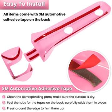 26PCS Full Set Exterior Decoration Trim Kit for Jeep Wrangler JL JLU 2018-2023 Door Hinge Handle Engine Hood Hinge Hood Latch Wheel Eyebrow Side Air Outlet Rear Tailgate Window Hinge Cover (Pink)