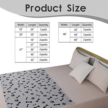 Dog Crate Pee Pads - Wahable Dog Rugs Non-Slip Puppy Pads for Small Dogs, Water Absorb Training Pads (2030 Gray)