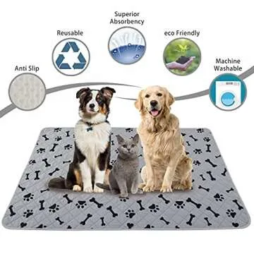 Dog Crate Pee Pads - Wahable Dog Rugs Non-Slip Puppy Pads for Small Dogs, Water Absorb Training Pads (2030 Gray)
