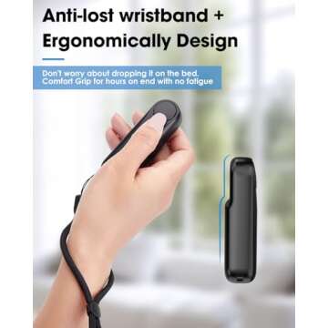 Inncarvs RF Remote Control Page Turner for Kindle Paperwhite, Camera Remote Shutter Selfie Controller, for iPad iPhone Android Tablets E-Book Reading Novels, Black+One Button