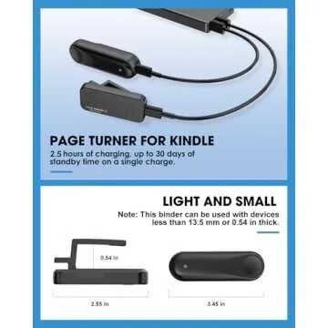 Inncarvs RF Remote Control Page Turner for Kindle Paperwhite, Camera Remote Shutter Selfie Controller, for iPad iPhone Android Tablets E-Book Reading Novels, Black+One Button