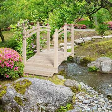 Outsunny 7.5' Wooden Arch Garden Bridge - Elegant & Durable for Outdoor Spaces