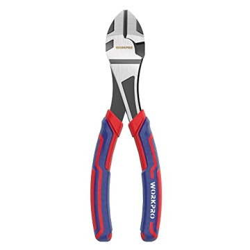 WORKPRO 7-Inch Diagonal Pliers for Cutting Wires – Bi-Material Grip for Comfort and Precision