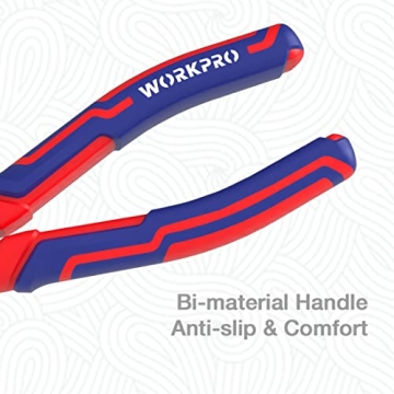 WORKPRO Comfort Grip Diagonal Pliers for Ultimate Cutting Efficiency