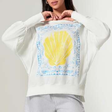 Trendy Amiblvowa Oversized Graphic Sweatshirt for Women