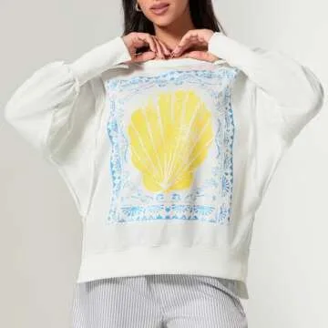 Trendy Amiblvowa Oversized Graphic Sweatshirt for Women