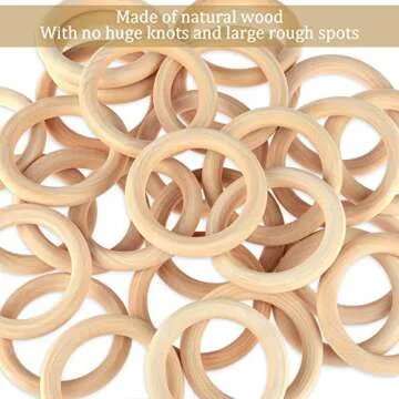 Fuyit Wood Rings - 30Pcs for DIY Crafts and More