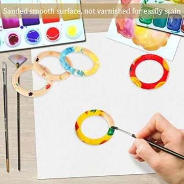 Fuyit Wood Rings - 30Pcs for DIY Crafts and More