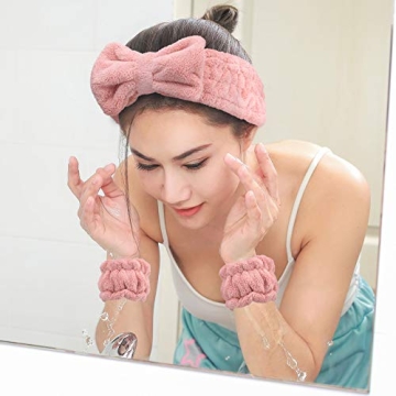Chuangdi Microfiber Headbands and Wristbands Set for Beauty