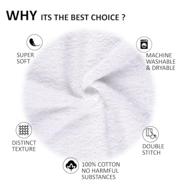 Quick-Dry, Soft & High Absorbent Bath Towels 27"x54" Cotton Turkish Bath Towel Set of 4 | Daily Use 100% Cotton Towels for Bathroom, Gym & More | Bathroom Towels Set (4 Pcs, White)