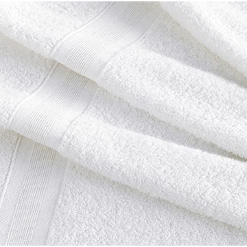 Quick-Dry, Soft & High Absorbent Bath Towels 27"x54" Cotton Turkish Bath Towel Set of 4 | Daily Use 100% Cotton Towels for Bathroom, Gym & More | Bathroom Towels Set (4 Pcs, White)